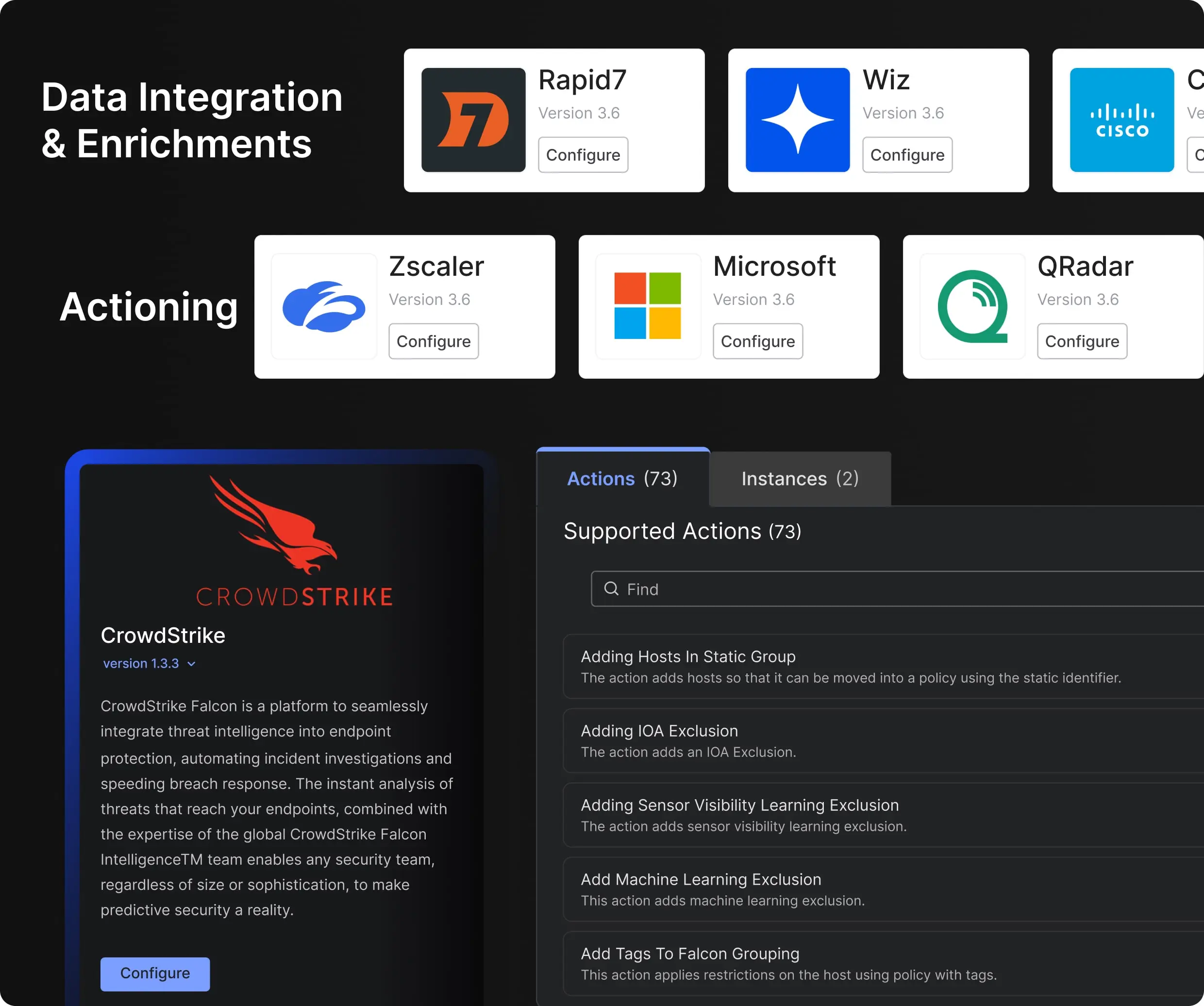 Cyware Security Orchestration Platform enabling streamlined security operations with vendor-agnostic orchestration across 400+ tools