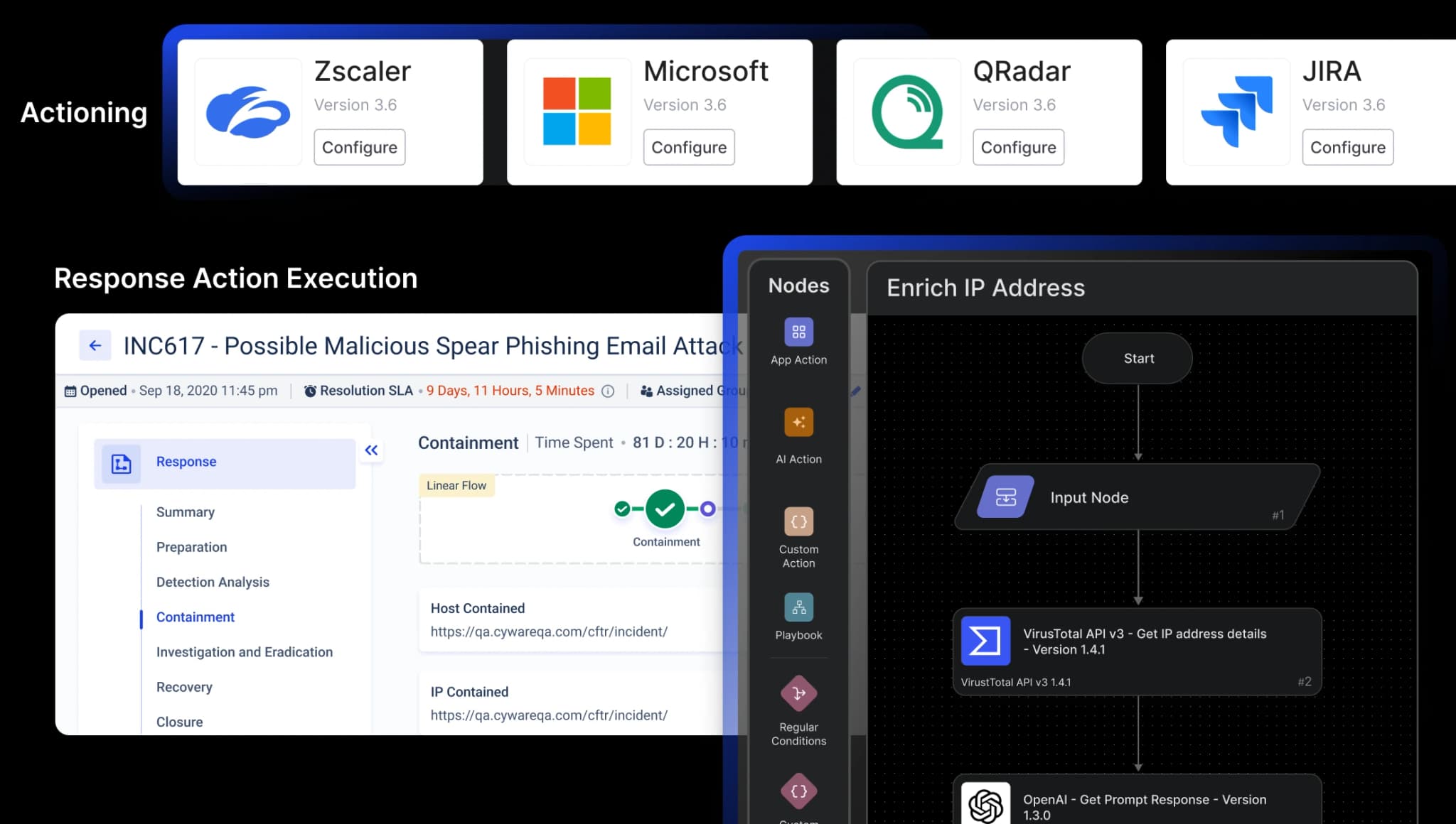 Cyware AI and Cyware Orchestrate enabling automated threat intelligence workflows, AI-powered playbooks, and faster security response