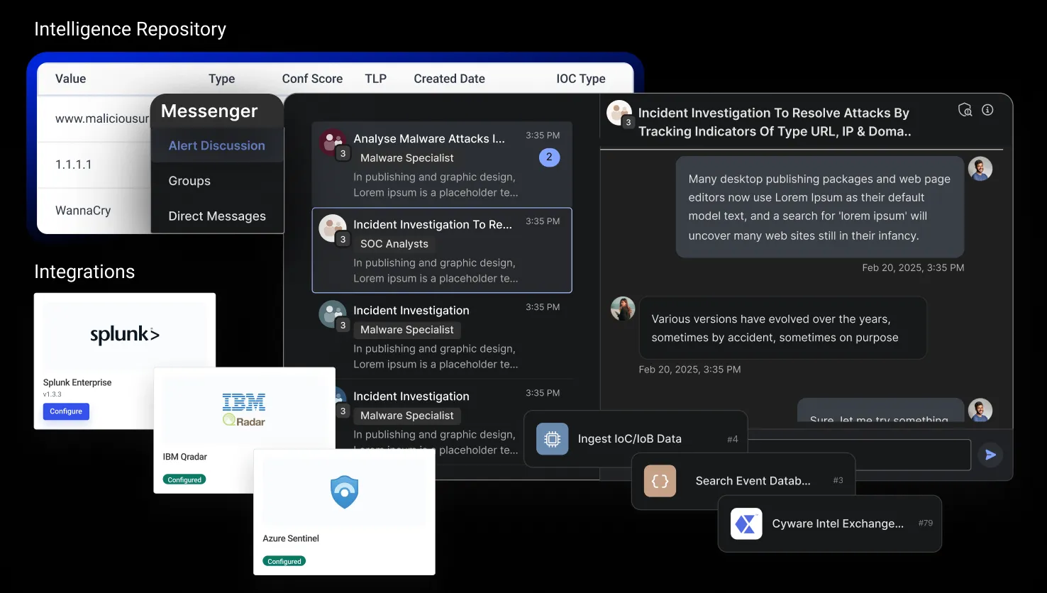 Cyware enabling real-time threat intelligence and security data exchange across teams and tools for faster response