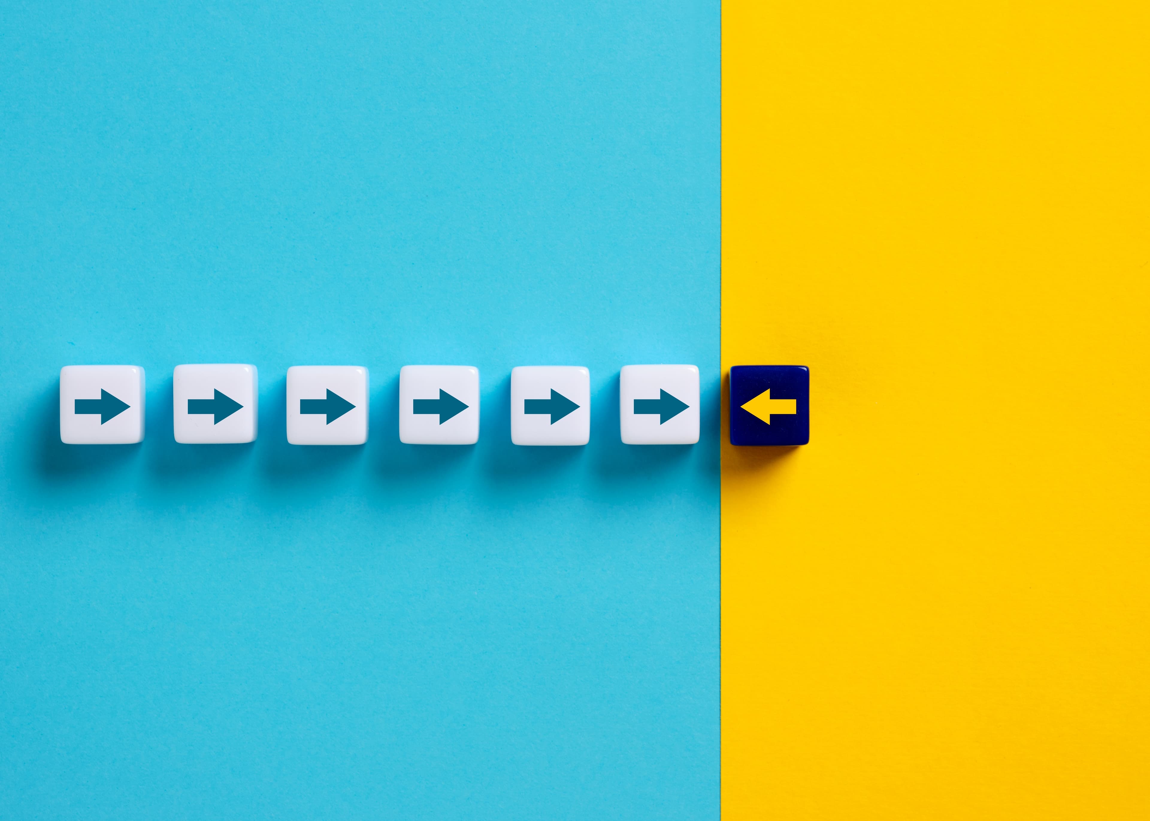 block, cube, concept, idea, path, conflict, business, challenge, arrow, direction, strategy, turn